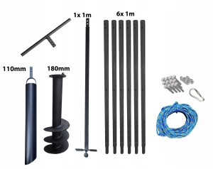 Handbohrer - Brunnenbohrer   180mm 7m + Plunscher
