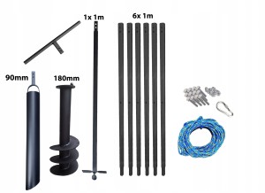 Handbohrer - Brunnenbohrer   180mm 7m + Plunscher 90